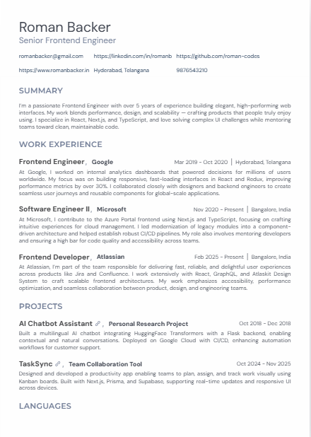 CV Template 1